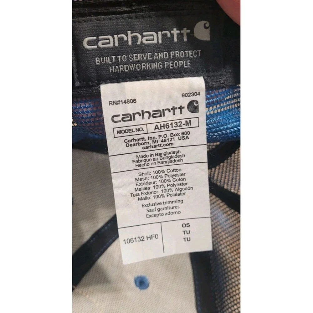 CARHARTT Retro Logo C Patch Blue Snapback Canvas Mesh Cap AH6132-M One Size